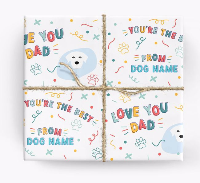 Love You Dad: Personalised {breedFullName} Wrapping Paper